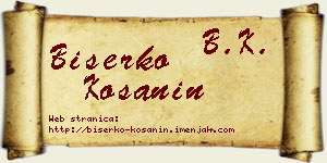 Biserko Košanin vizit kartica